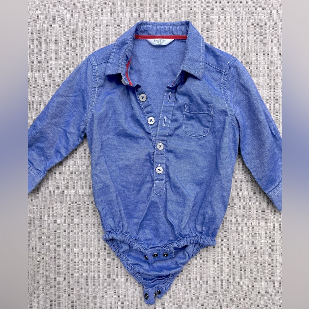 Baby Boden 6-12M Boys Chambray Shirt